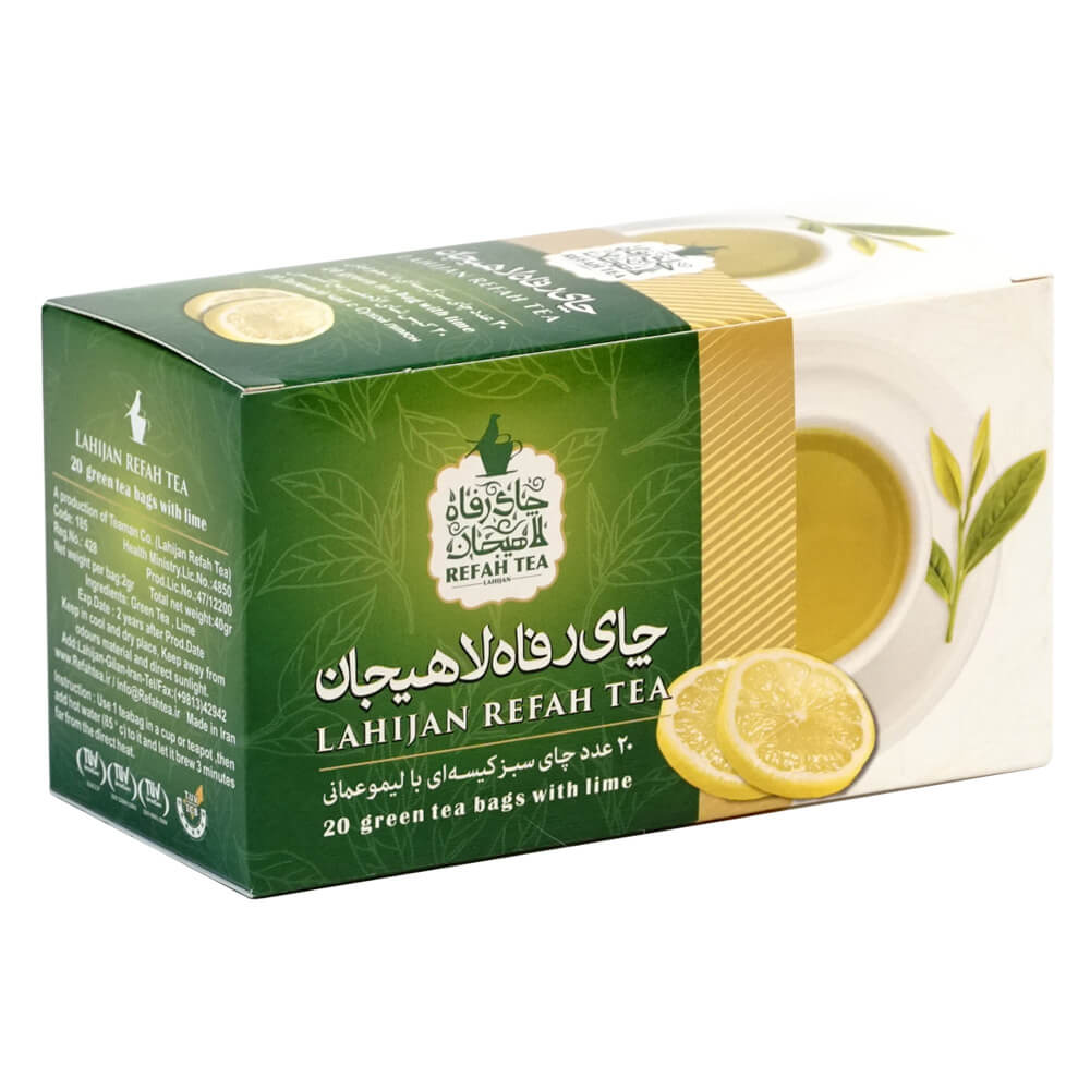 چای تی بگ سبز با طعم لیمو طبیعی 20 عددی – 185