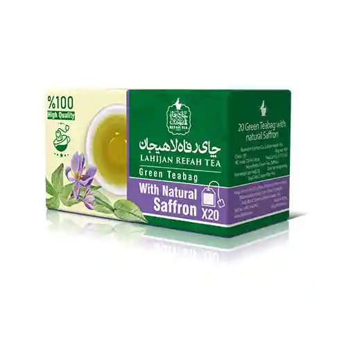 چای تی بگ سبز با زعفران طبیعی 20 عددی – 195 1 چای تی بگ سبز با زعفران طبیعی 20 عددی – 195